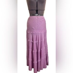 Ideology Velvet Raw Hem Tiered Maxi Skirt 8